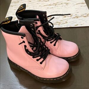 Dr. Martens Pink and Black Lace-Up Boots